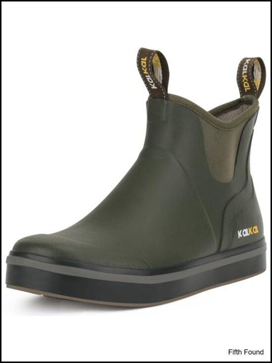Men\'s Waterproof Rubber Ankle Boots Memory Foam Anti-Slip Fishing Rain Boots main image 6